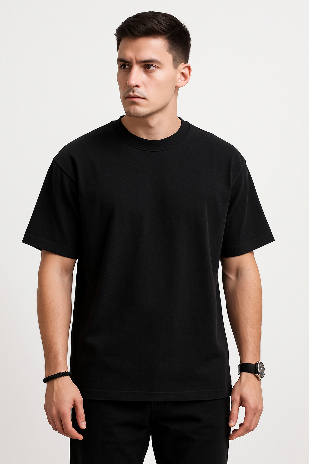 Black French Terry T-shirt – 270 GSM