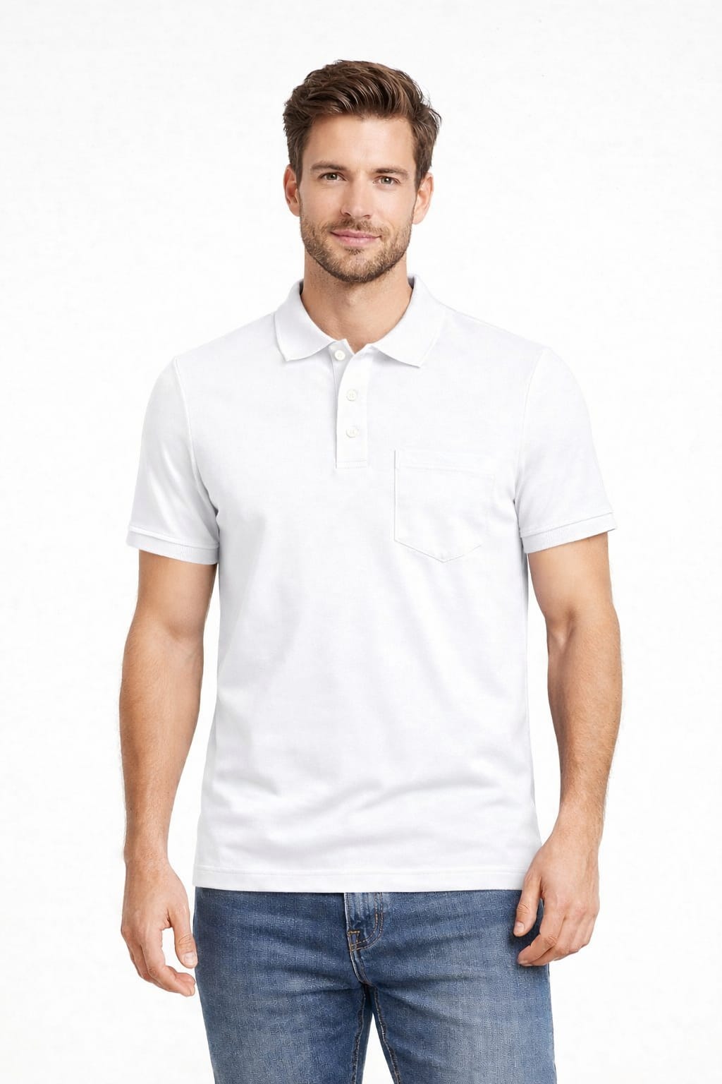 Men’s Classic White Polo T-Shirt | Premium Cotton | Slim Fit Casual Wear