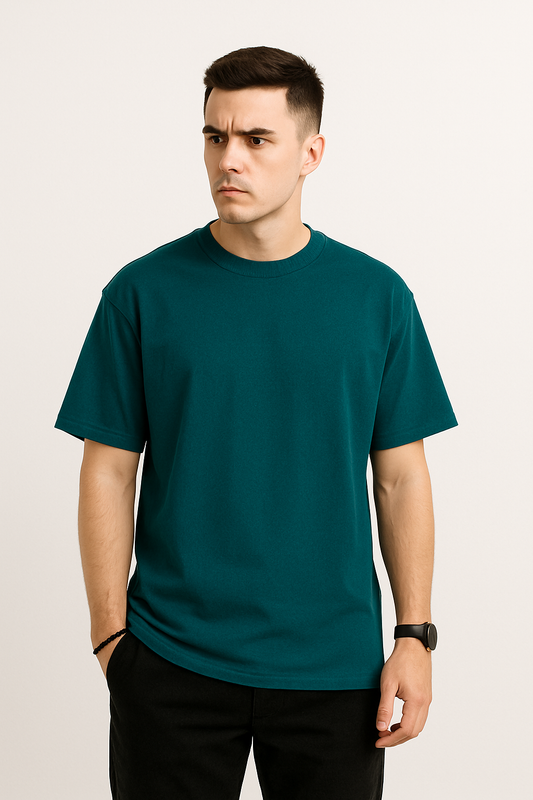 French Terry T-shirt – Midnight Green | 270 GSM