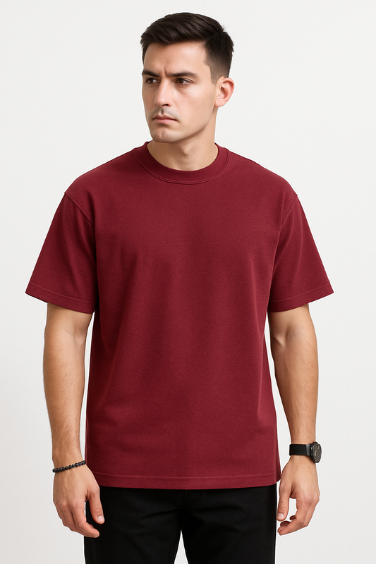 Oversized T-shirt – Maroon | 270 GSM