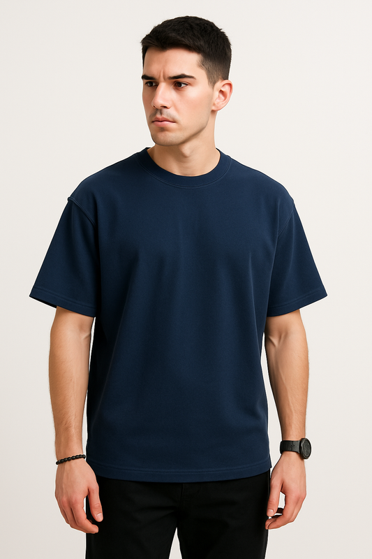 270 GSM French Terry Navy T-shirt