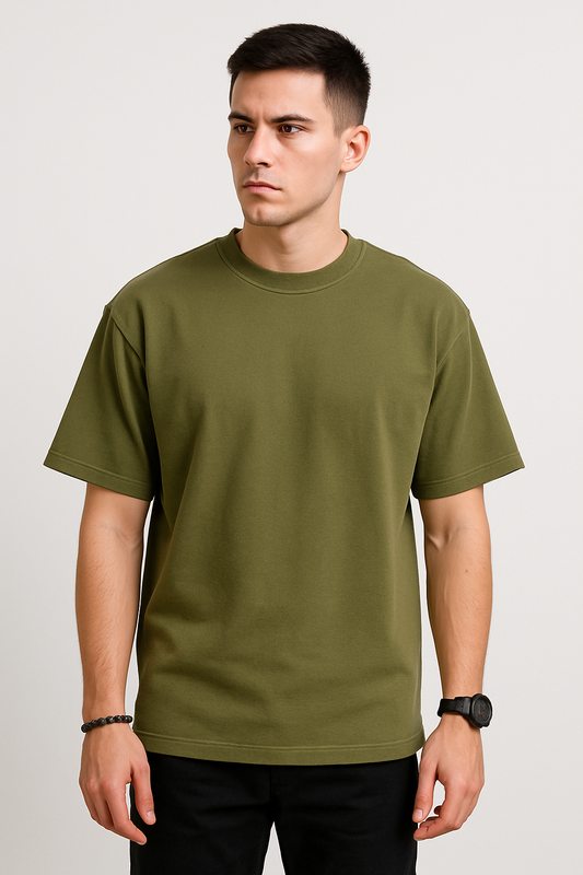 French Terry T-shirt – Olive | 270 GSM