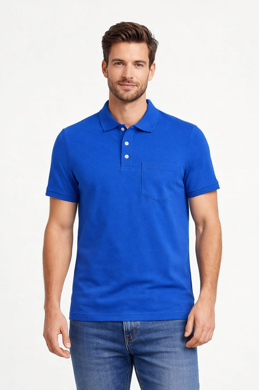 Men’s Classic Royal Blue Polo T-Shirt | Premium Cotton | Slim Fit Casual Wear