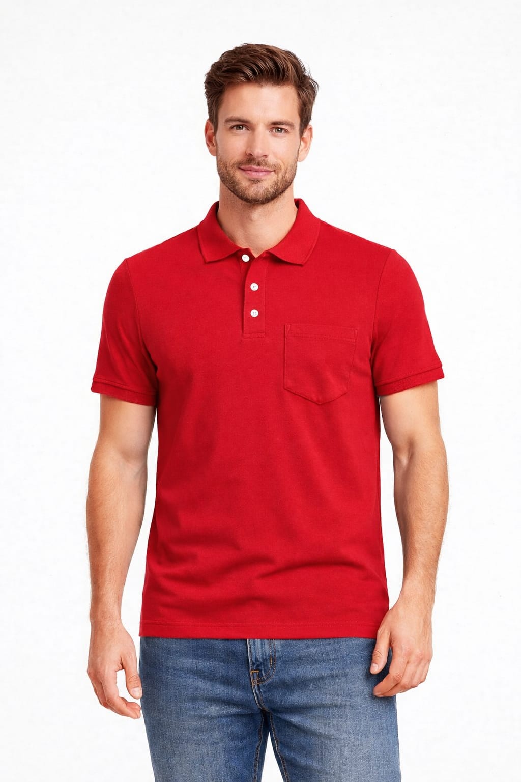 Men’s Classic Red Polo T-Shirt | Premium Cotton | Slim Fit Casual Wear